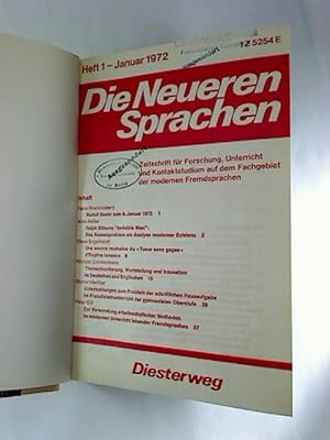Die Neueren Sprachen. - Bd. 71 (Bd. 21 Neue Folge) / 1972 (1. Halbjahresbd.)