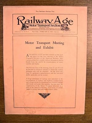 Seller image for RAILWAY AGE, MOTOR TRANSPORT SECTION: VOLUME 84, NUMBER 8, FEBRUARY 25, 1928 for sale by Robert Gavora, Fine & Rare Books, ABAA