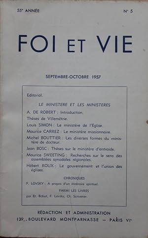 FOI ET VIE 55e Année n°5 Septembre-Octobre 1957