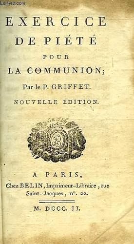 Seller image for EXERCICE DE PIETE POUR LA COMMUNION for sale by Le-Livre