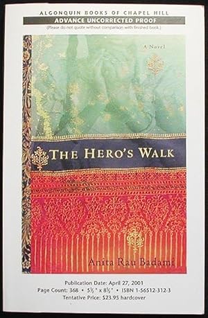 Immagine del venditore per The Hero's Walk: A Novel [Advance Uncorrected Proof] venduto da Classic Books and Ephemera, IOBA