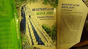 Seller image for Mystery of the Maya Jade in Color Dustjacket OF BLUE & WHITE STEP Mayan PYRAMID IN JUNGLE Surrounded by Trees, In Guatemala a boy whose father is helping restore ancient Mayan ruins for sale by Bluff Park Rare Books