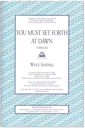 You Must Set Forth at Dawn.