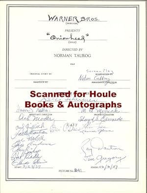 Seller image for Document Signed by 32 members of the Cast and Crew, for sale by Houle Rare Books/Autographs/ABAA/PADA