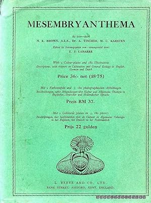 Immagine del venditore per MESEMBRYANTHEMA Descriptions, with chapters on cultivation and general ecology venduto da Pendleburys - the bookshop in the hills