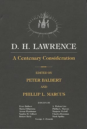 Image du vendeur pour D. H. Lawrence: A Centenary Consideration mis en vente par Kenneth A. Himber