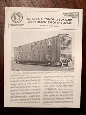 GN 50 FT. AUTOMOBILE BOX CARS, SERIES 38900, 39000 AND 39340: GREAT NORTHERN RAILWAY HISTORICAL S...