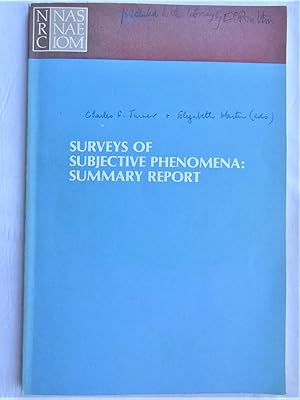 Immagine del venditore per SURVEYS OF SUBJECTIVE PHENOMENA: SUMMARY REPORT venduto da Douglas Books
