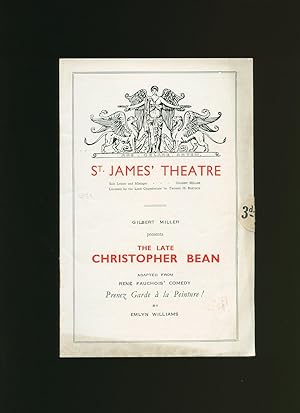 Imagen del vendedor de The Late Christopher Bean: Souvenir Theatre Programme Performed at St. James' Theatre, London a la venta por Little Stour Books PBFA Member