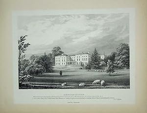 A Fine Original Antique Lithograph Illustration of Amport House. Published in 1834.