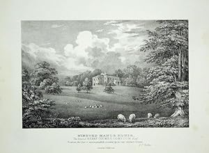A Fine Original Antique Lithograph Illustration of Minsted Manor House, The Seat of Henry Coombe ...