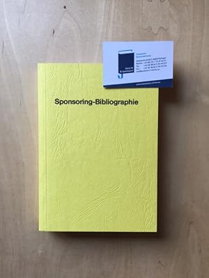 Bild des Verkufers fr Sponsoring-Bibliographie (Als Manuskript gedruckt) zum Verkauf von Bookstore-Online