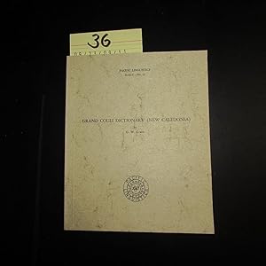Bild des Verkufers fr Grand Couli dictionary - New Caledonia (Pacific Linguistics - Series C-No. 12) zum Verkauf von Bookstore-Online