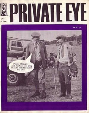 Imagen del vendedor de Private Eye magazine. No. 39. Friday 14 June 1963. Front cover: Harold Macmillan says: "Funny, I thought Jack Profumo was lying when he first told me it was true" a la venta por SAVERY BOOKS