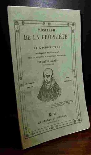 Bild des Verkufers fr MONITEUR DE LA PROPRIETE ET DE L AGRICULTURE - DECEMBRE 1838 zum Verkauf von Livres 113