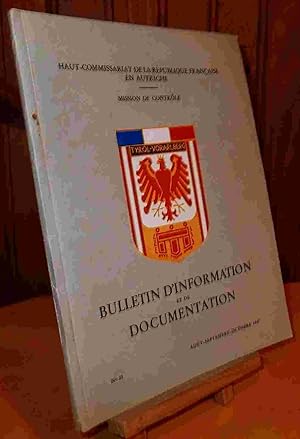 Seller image for BULLETIN D'INFORMATION ET DE DOCUMENTATION - NUMERO 21 for sale by Livres 113