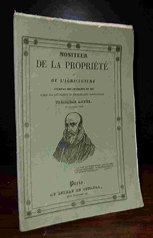 Bild des Verkufers fr MONITEUR DE LA PROPRIETE ET DE L AGRICULTURE - OCTOBRE 1838 zum Verkauf von Livres 113