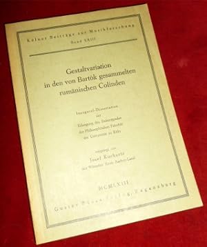 Immagine del venditore per Gestaltvariation in den von Bartok gesammelten rumnischen Colinden. Inaugural-Dissertation. venduto da Antiquariat Clement