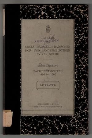 Katalog der Grossherzoglich Badischen Hof- und Landesbibliothek in Karlsruhe. Vierte Abteilung, F...
