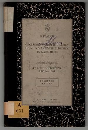Katalog der Grossherzoglich Badischen Hof- und Landesbibliothek in Karlsruhe. Vierte Abteilung, F...