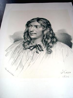 Imagen del vendedor de Lithographie originale du 19e sicle Portrait . dessine par Hesse et lithographie par Chabert. a la venta por JOIE DE LIRE