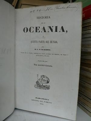 Imagen del vendedor de Historia de la Oceana o quinta parte del mundo a la venta por El Pergam Vell