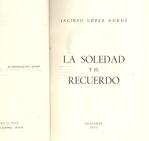 Seller image for LA SOLEDAD Y EL RECUERDO (ALEGIA) for sale by Libreria 7 Soles