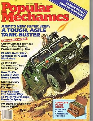 Bild des Verkufers fr Popular Mechanics, April 1983, Volume 159, Number 4; features ARMY'S NEW SUPER JEEP: A TOUGH, AGILE TANK-BUSTER zum Verkauf von SUNSET BOOKS
