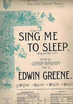 Sing Me to Sleep - Vintage Sheet Music