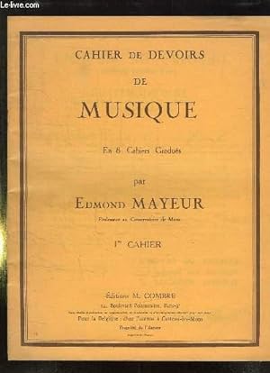 Image du vendeur pour CAHIER DE DEVOIRS DE MUSIQUE. 1er CAHIER. mis en vente par Le-Livre