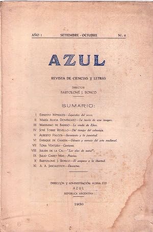 AZUL - No. 6, Año I, setiembre - octubre 1930