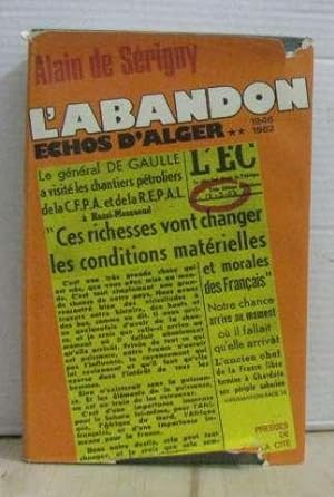 Seller image for L'abandon chos d'alger tome II for sale by crealivres