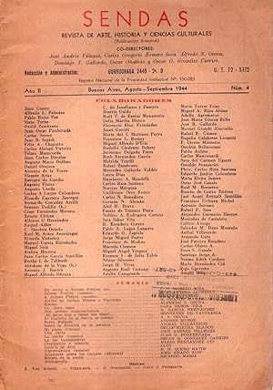 Immagine del venditore per SENDAS. No. 4. Ao II, agosto - septiembre 1944 (En torno a Jaime Freyre por Romero Sosa) venduto da Buenos Aires Libros