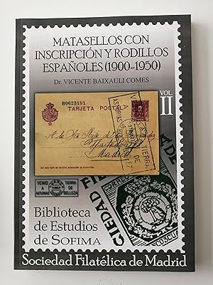 Matasellos con inscripción y rodillos españoles (1900-1950)