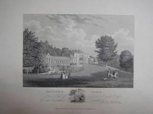 An Original Antique Engraving Illustrating Gatcombe Park in Gloucestershire. Published in 1825