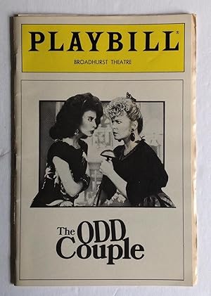 Bild des Verkufers fr The Odd Couple. [Playbill for the Broadhurst Theatre] zum Verkauf von Monkey House Books