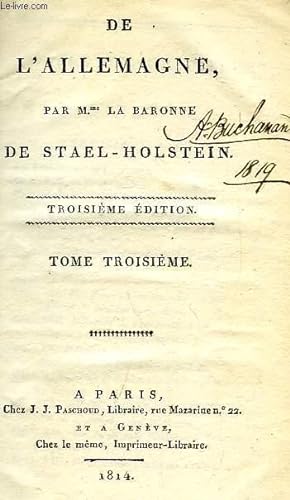 Image du vendeur pour DE L'ALLEMAGNE, TOME III mis en vente par Le-Livre