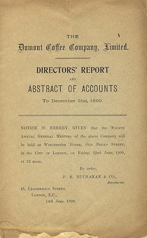 Directors' report and abstract of accounts to December 31st, 1899
