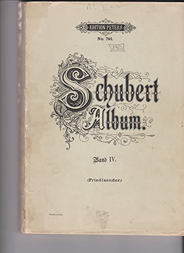 Imagen de archivo de vocal SCHUBERT Album Band 4, Edition Peters 791 a la venta por Wonder Book