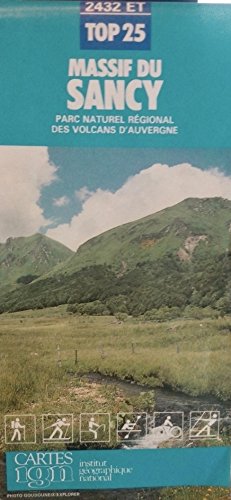 3282111243201: Carte de randonne, IGN 2432 ET : Massif Central, Massif du Sancy, parc des Volcans d'Auvergne