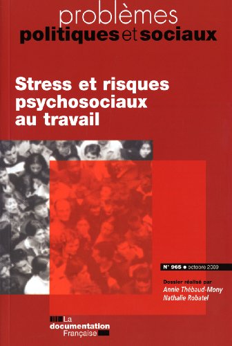 Stock image for stress et risques psychosociaux au travail (n.965 octobre 2009) for sale by medimops