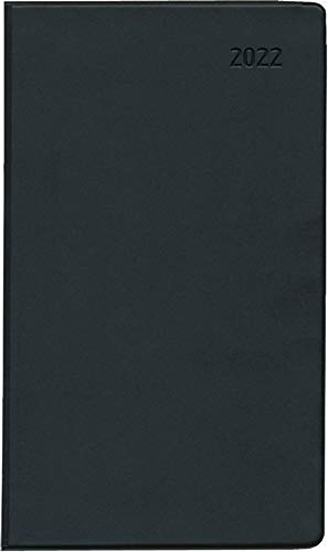 4006928696826: Taschenplaner Leporello PVC schwarz 2022 - Brokalender 9,5x16 cm - 1 Monat auf 2 Seiten - separates Adressheft - faltbar - Notizheft - 510-1020