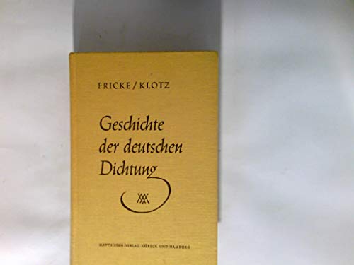 Beispielbild fr Geschichte der deutschen Dichtung zum Verkauf von Versandantiquariat Felix Mcke