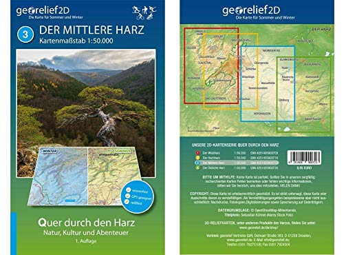 Stock image for Wanderkarte Der Mittlere Harz 1:50.000 for sale by Blackwell's