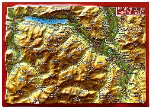 4251405901171: Reliefpostkarte Ferienregion Heidiland