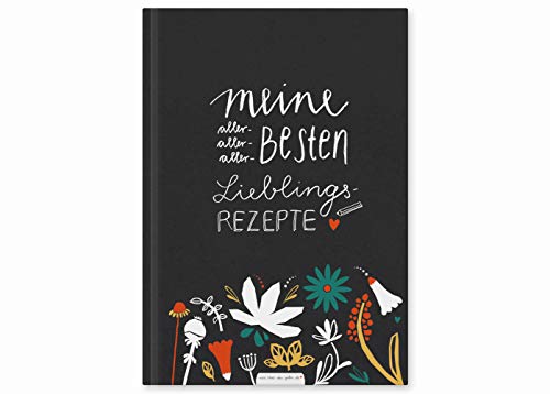 4260593794199: Recipe book to write yourself DIY cookbook Write Your Favourite Recipes on 90 Blank Pages with Table of Contents, Flowers Design Colourful Premium Hardcover, Robust Binding, 17 x 24 m
