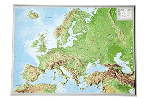 4280000002341: Reliefkarte Europa klein 1 : 16 000 000: Din A3 - Tiefgezogenes Kunststoffrelief