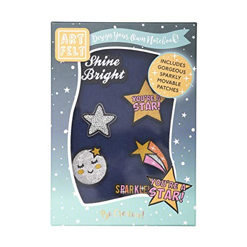 Stock image for Go Stationery Artfelt A5 Notebook Perfect for School Or at Home Suitable for Boys Or Girls Includes Fun Embroidered Patches to Customise Ruled Paper Pages Navy Blue Nights Sky for sale by Paperbackshop-US