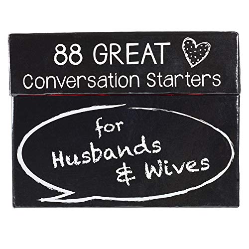 Imagen de archivo de 88 Great Conversation Starters for Husbands and Wives ? Romantic Card Game for Married Couples ? Christian Games, Communication & Marriage Help, Fun Anniversary or Wedding Gifts for The Couple a la venta por Lakeside Books