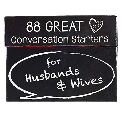 Stock image for 88 Great Conversation Starters for Husbands and Wives ? Romantic Card Game for Married Couples ? Christian Games, Communication & Marriage Help, Fun Anniversary or Wedding Gifts for The Couple for sale by Lakeside Books